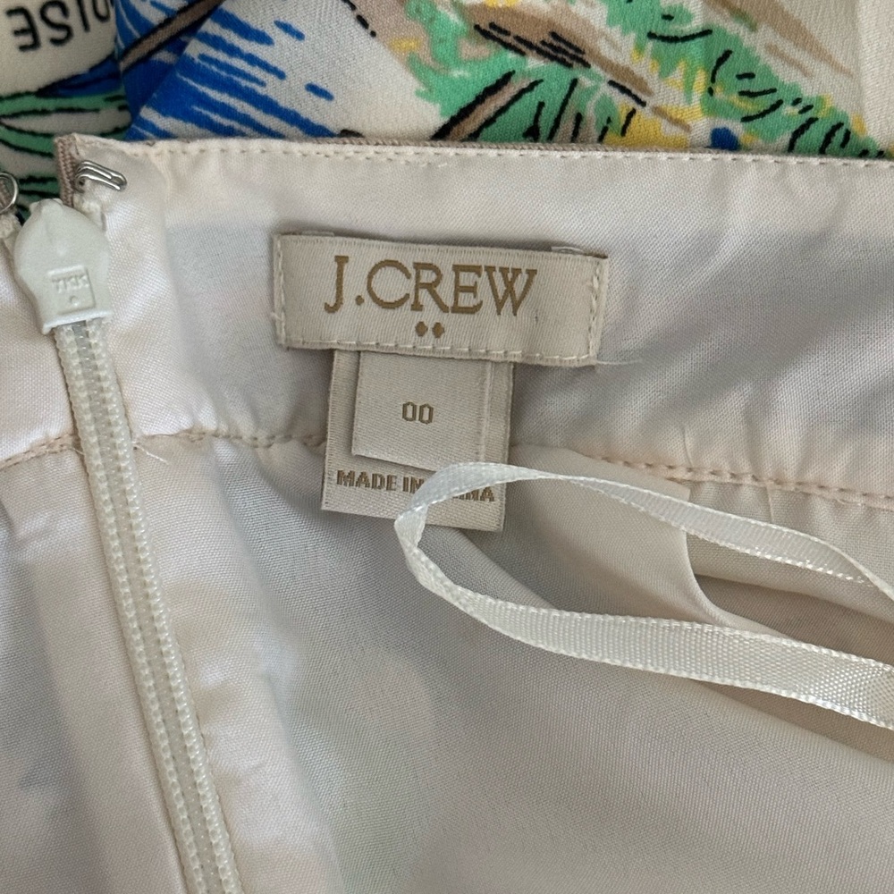 J. Crew Hawaiian Pleated Skirt Waikiki Maui Hula Print Size 00 Lined - Picture 3 of 3